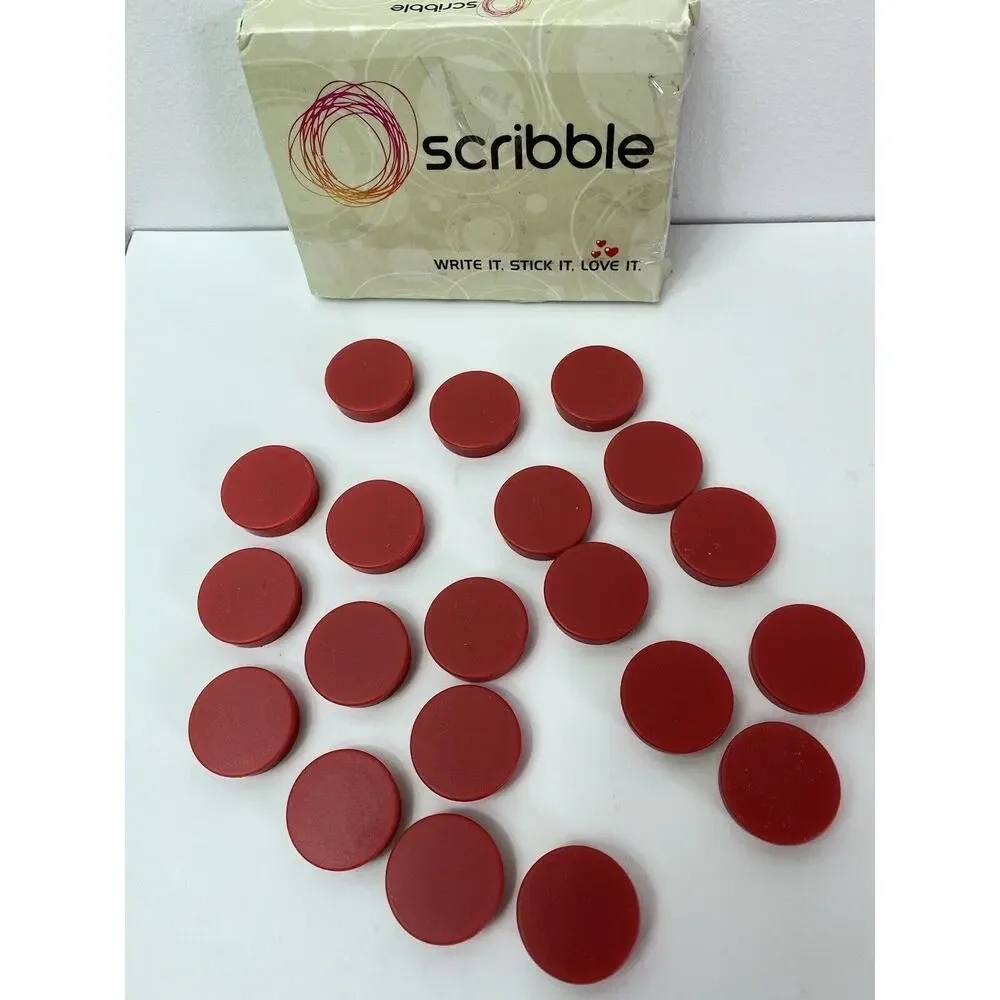 Scribble Red Round Magnet Whiteboard Set Of 20